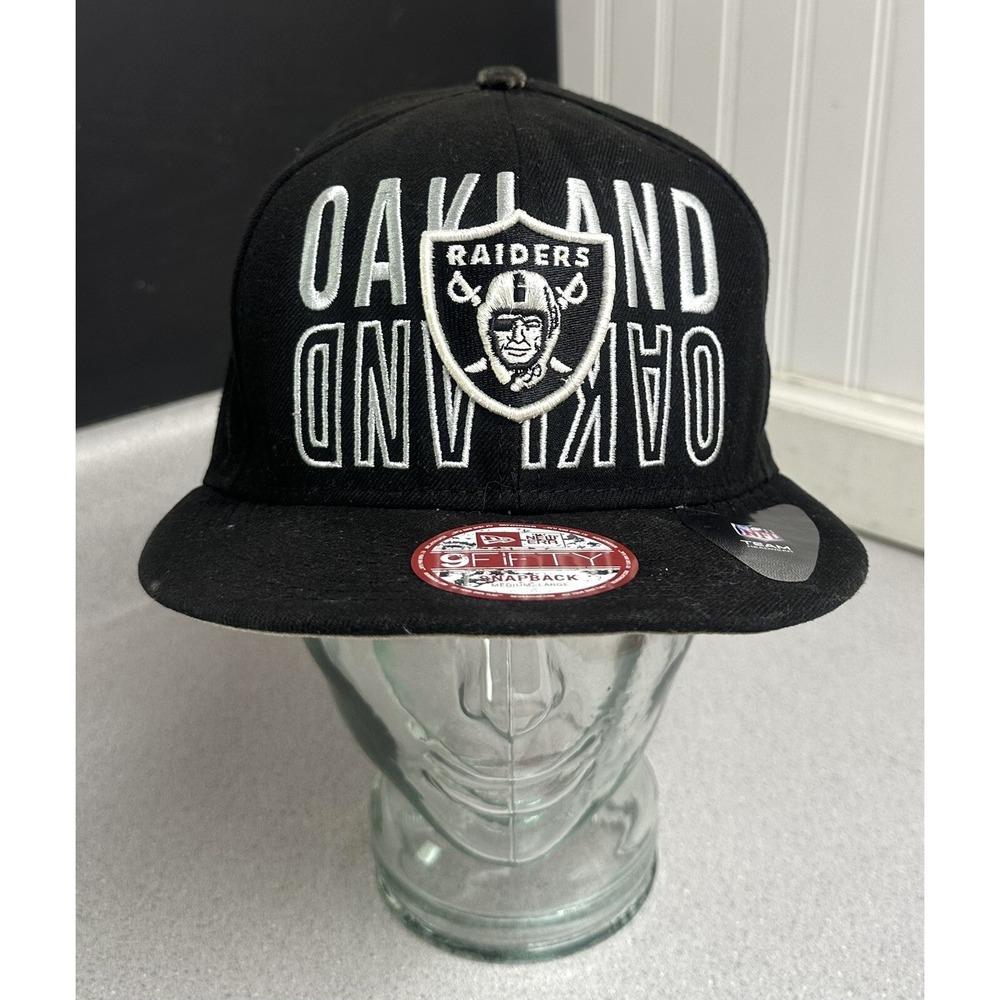 New Era Las Vegas Raiders 59FIFTY Fitted Snapback Hat Black OAKLAND HTF